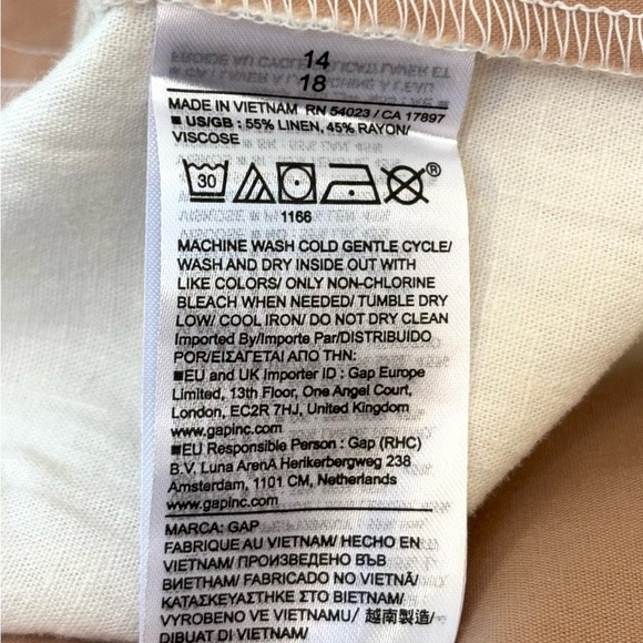 GAP 365 Flat Front LInen Blend Trouser Shorts Minimalist Off White Size 14 NEW - Picture 10 of 12